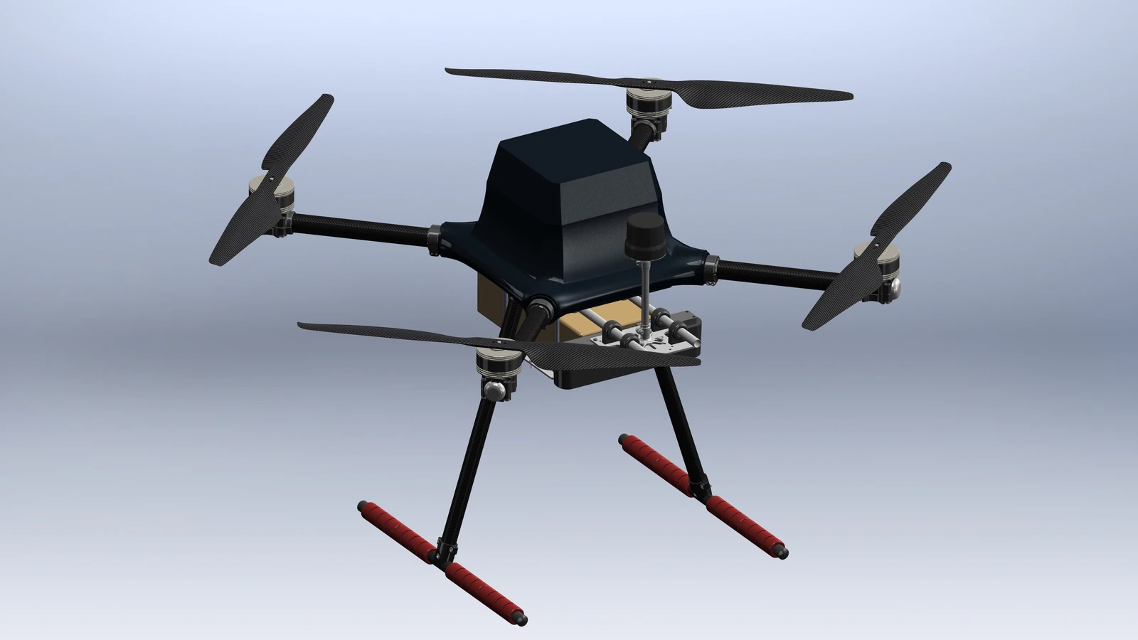 UAV 3.0 with enclosed electronics, four rotors and landing floats